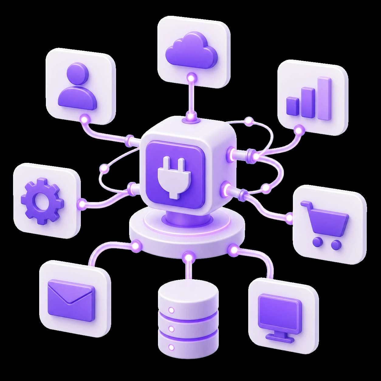 Violet integration hub with connected business systems