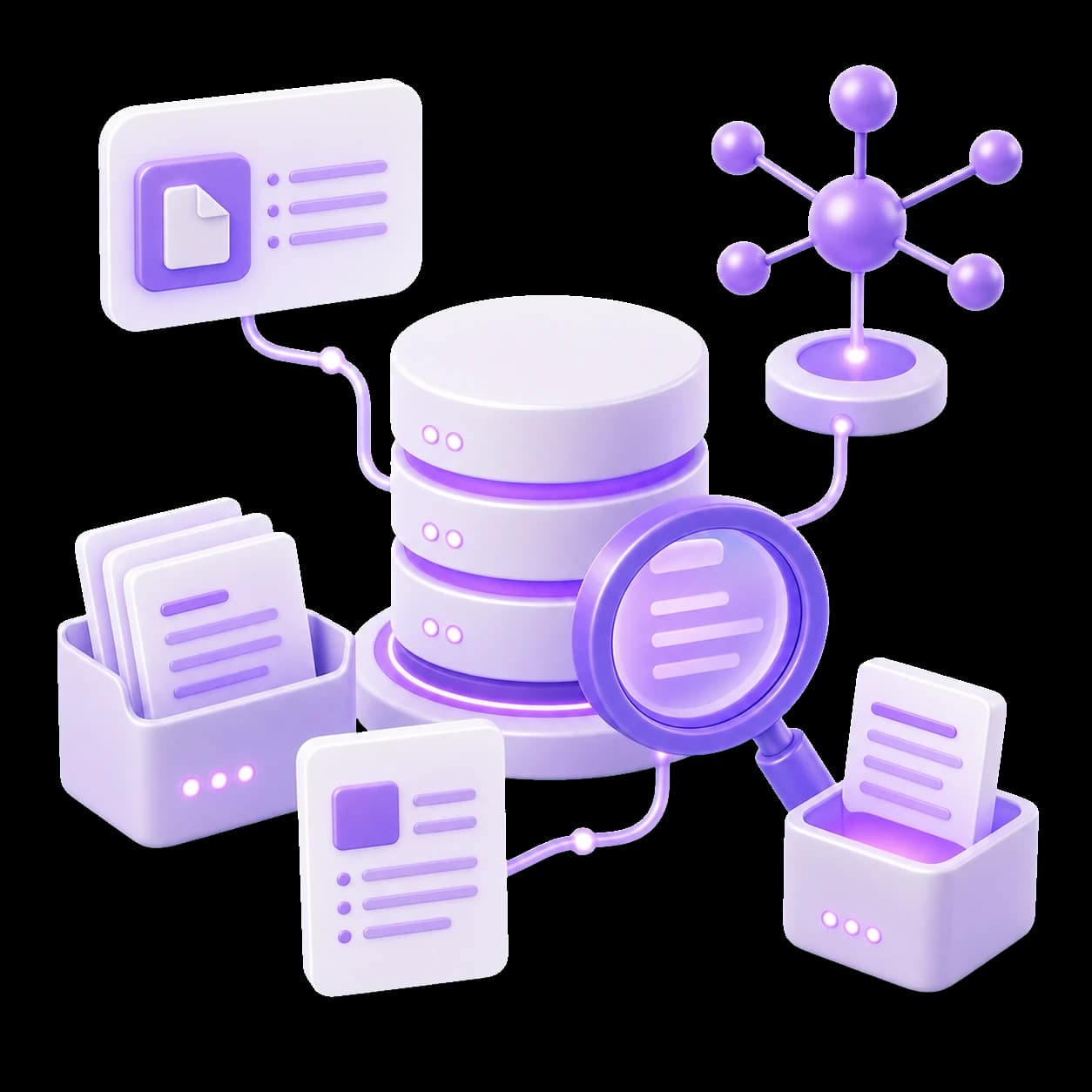 Violet knowledge base with database and search modules
