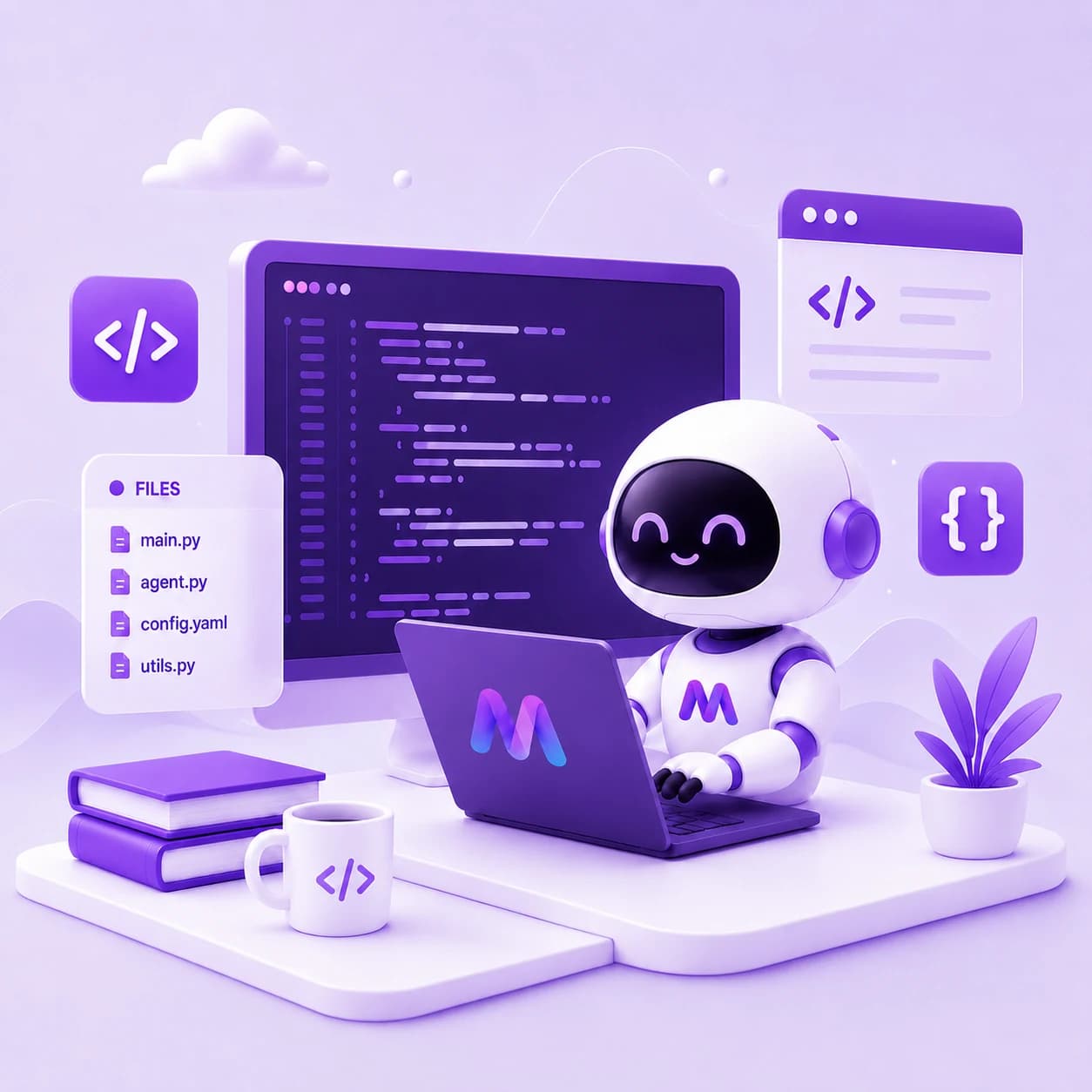 A Manabgro AI agent writing code with SDKs and references